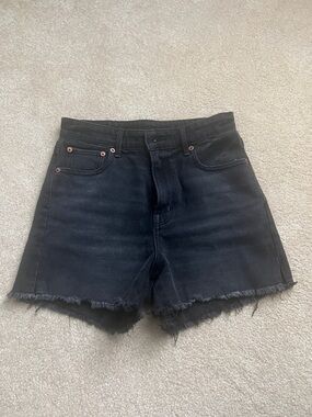 American Eagle Black High-Rise 90s Boyfriend Cutoff Jean Shorts